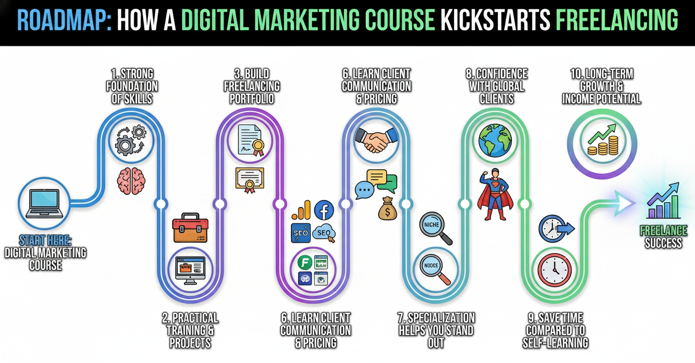 How a Digital Marketing Course Helps You Start Freelancing (2026)