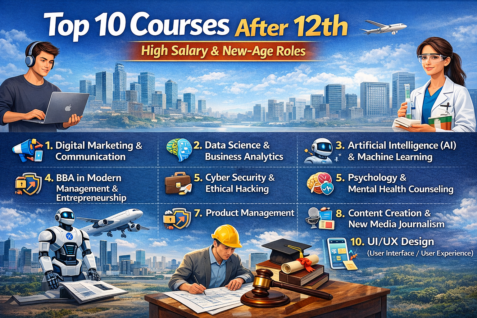 Top 10 high salary courses after 12th for science, commerce and arts students