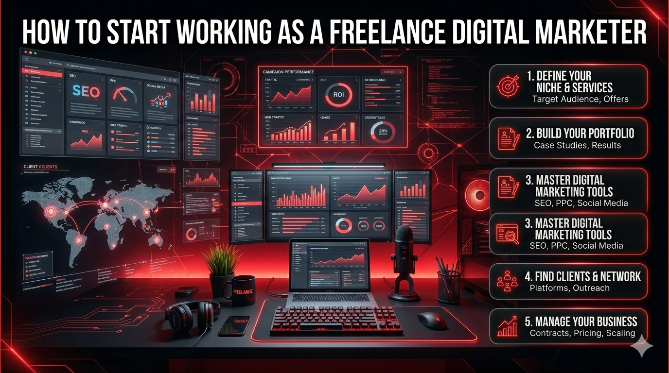 Top 5 Benefits of  Freelance Digital Marketing Jobs